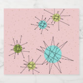 Roze iconische atoomstookotellen met etiket op fle (Enkel label)