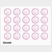 Roze Idaho huis terug kaart adres Handtekening Ronde Sticker (Vel)
