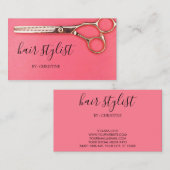 Roze identiteit glanzend kapsel. visitekaartje (Voorkant / Achterkant)