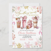 Roze Iets Zoet Brouwen Koffie Baby Girl Kaart (Voorkant)