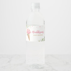 Roze Ijs Baby Shower Waterfles Etiket
