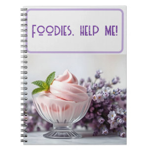 Roze ijs met Lila bloemen en groene munt Notitieboek
