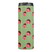 Roze ijsbekertjes op groen thermosbeker (Achterkant)