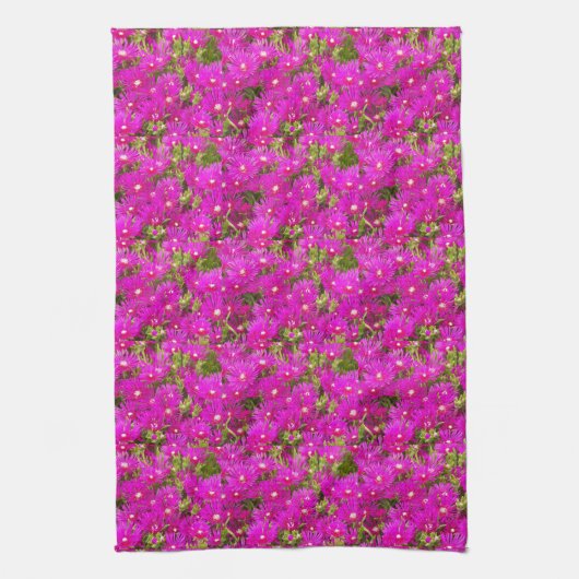 Roze ijsbloemen Floral Kitchen Towel Theedoek (Verticaal)