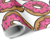 Roze ijsdonut met Rainbow Sprinkles Party Cadeaupapier (Rol Hoek)