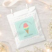 Roze ijsje, snoer en sproinkles, een verjaardag bedankzakje (Geknipt)