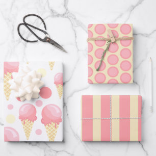 Roze Ijsje Verpakkings Papier Set Inpakpapier Vel