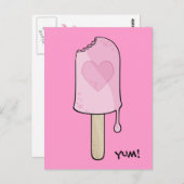 Roze ijsje, yum! briefkaart (Voorkant / Achterkant)