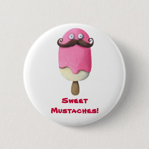 Roze ijsklok met snufjes ronde button 5,7 cm