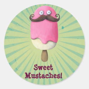 Roze ijsklok met snufjes ronde sticker