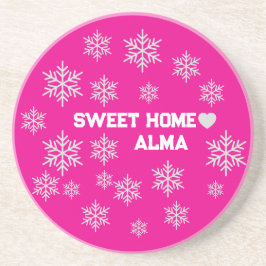 roze ijskristallen kussen zandsteen onderzetter