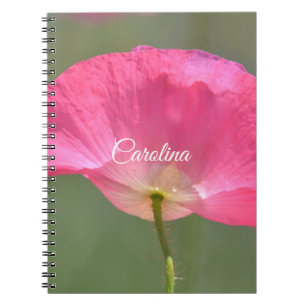 Roze IJslandse Poppy Notitieboek