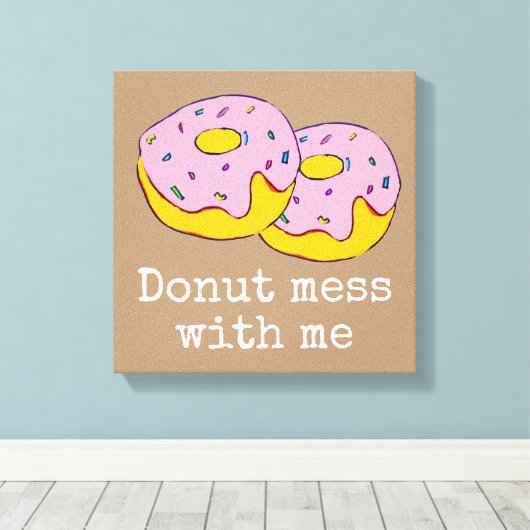 Roze ijsvlek schattig eten canvas afdruk (Insitu (Houten vloer))