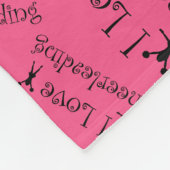Roze ik hou van cheertoonaangevend fleece deken (Hoek)