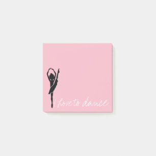 Roze ik hou van Dance Silhouette Ballerina Post-it® Notes
