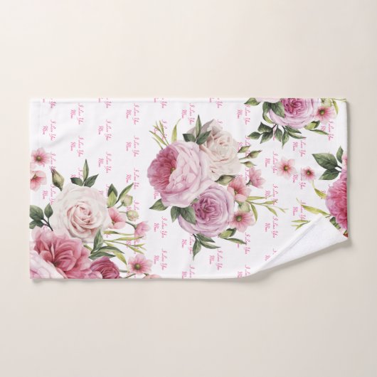 Roze ik hou van je moeder - Dadinghanddoekset Bad Handdoek (Handdoek)