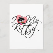 Roze Ik hou van mijn Kat Tshirts en geschenken Briefkaart (Voorkant)