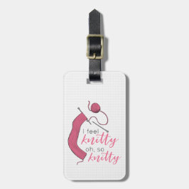 Roze, ik voel me knitty. bagagelabel