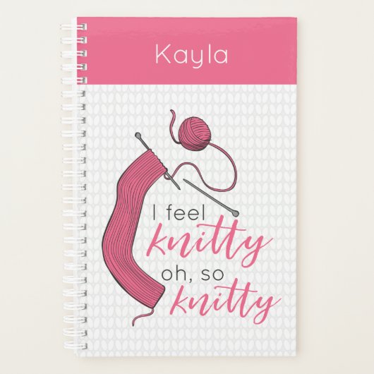 Roze, ik voel me knitty. planner (Voorkant)