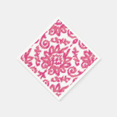Roze Ikat Boho grillig Etnisch Girly Wit & Roze Servetten (Hoek)