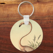  roze illustratie van Flamingo Sleutelhanger (Voorkant)