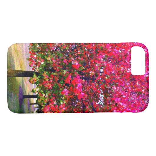 Roze impressionistische Autumn Leaves Case-Mate iPhone Case (Achterkant (Horizontaal))