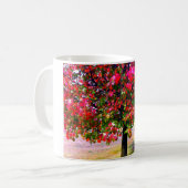 Roze impressionistische herfstbomen koffiemok (Voorkant links)