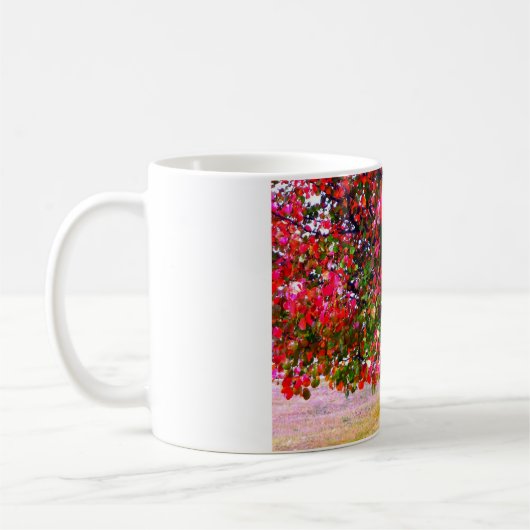 Roze impressionistische herfstbomen koffiemok (Links)