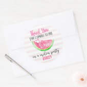 Roze in een meloen dank u sticker (Envelop)