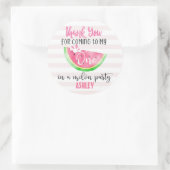 Roze in een meloen dank u sticker (Tas)
