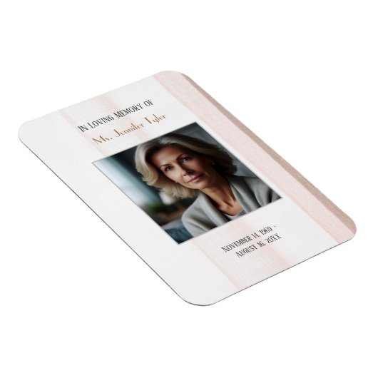 Roze in liefdevolle herinnering Elegant begrafenis Magneet (Rechterzijde)