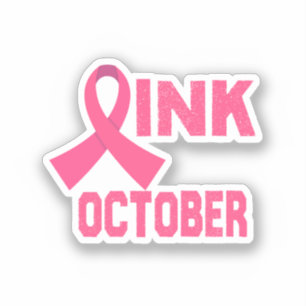 Roze in oktober sticker