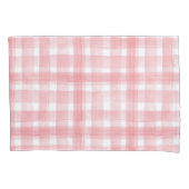 Roze in witte Waterverf Gingham Gingham Gecontkere Kussensloop (Voorkant)