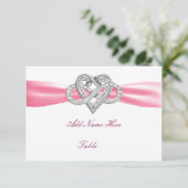 Roze infinity Heart Wedstrijd Table Place card Kaart (Staand voorkant)