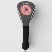 Roze ingeprinsde Donut Girly Chic - Aangepast Golfheadcover (Voorkant)