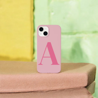 Roze Initiaal Naam Gepersonaliseerd Monogram Ontwe Case-Mate iPhone 14 Hoesje