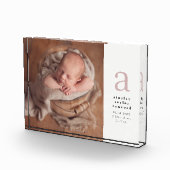 Roze initiaal simpele geboorteaankondiging Fotoblo Fotoblokken (Rechts)