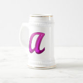 Roze Initiaal van de Glittery - M Bierpul (Voorkant links)