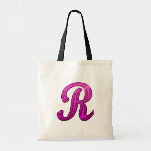 Roze Initiaal van glitterij - R Tote Bag