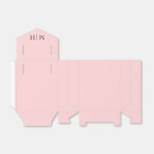 Roze Initialen bruiloft Bedankdoosjes (Uitgevouwen)