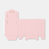 Roze Initialen bruiloft Bedankdoosjes (Uitgevouwen)
