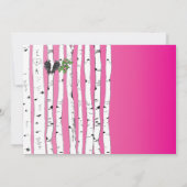 Roze Initialen in Birch Tree Wedding Invitations Kaart (Achterkant)