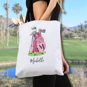 Roze Initiële Naam Monogram Draagtas