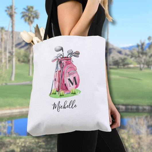 Roze Initiële Naam Monogram Draagtas