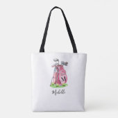 Roze Initiële Naam Monogram Draagtas (Achterkant)