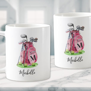 Roze initiële naammonogram koffiemok