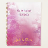 Roze inkt aangepaste naam bruiloft planner (Voorkant)