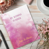 Roze inkt aangepaste naam bruiloft planner