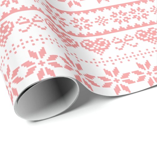 Roze inkt Sweater Pattern-kerstkrappelpapier Cadeaupapier (Rol Hoek)
