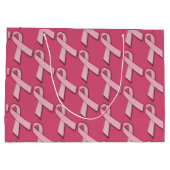 Roze inktlinnen vertakt patroon groot cadeauzakje (Achterkant)